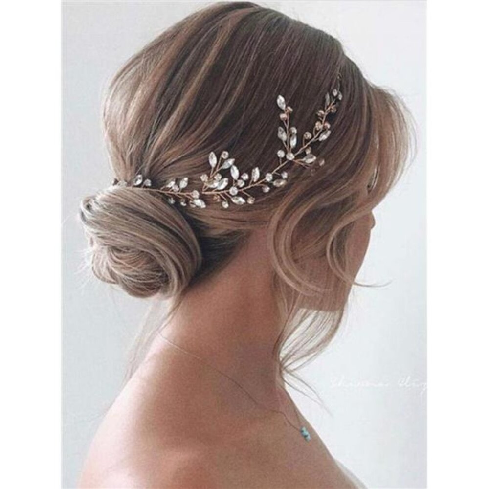 JAKAWIN Bride Rhinestone Wedding Hair Piece Silver Crystal Hair Vine Bridal